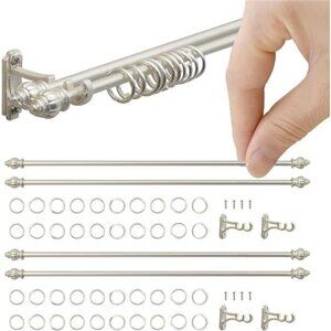 Miniature Dollhouse Curtain Rods 112 Scale White Metal Window Decor Accessories